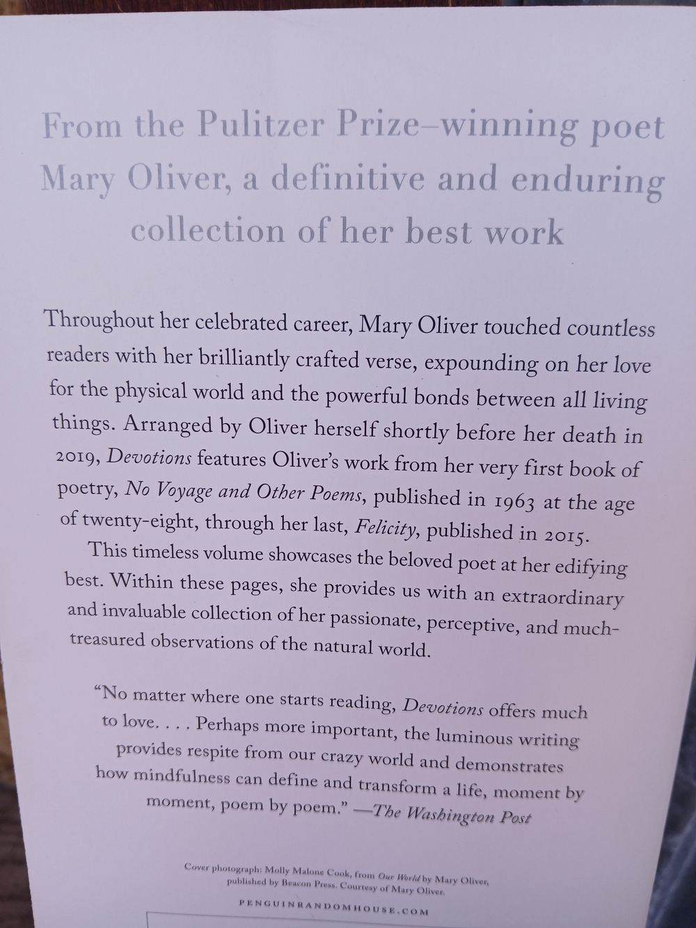 Mary Oliver Devotions Paperback Book - Picture 2 of 4